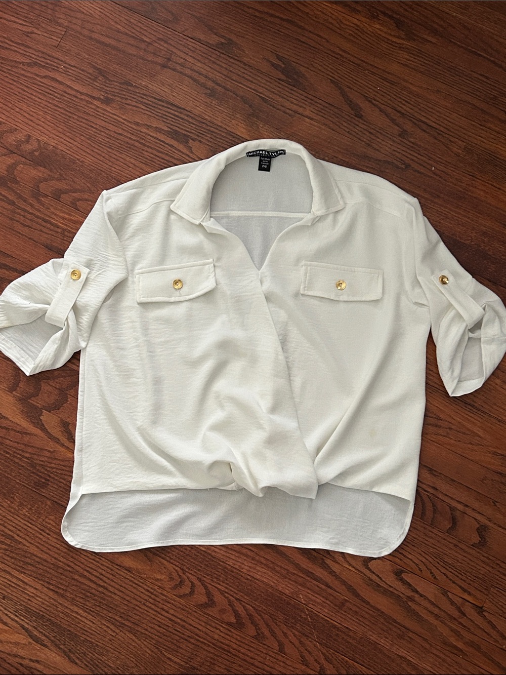 Michael Tyler White Smooth Blouse Size - P/S